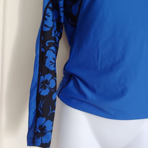 Xcel Hawaii L-Sleeve Blue Compression Surf Swim Rash Guard UPF30+ Sun Protection - Picture 4 of 10